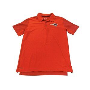 Nike NFL Dri-FIT New England Patriots Polo Shirt Mens L Red On Field Apparel